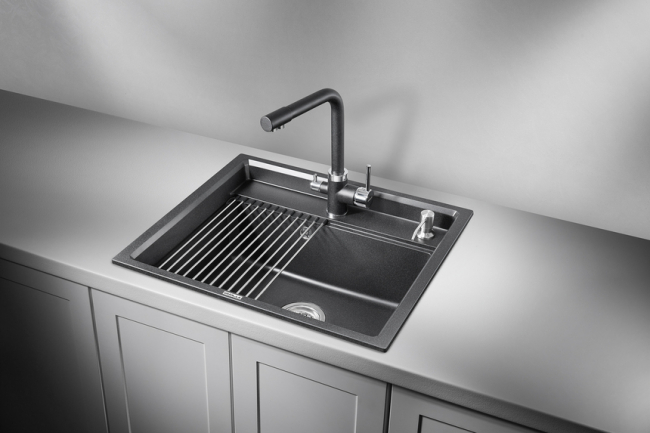 Кухонная мойка Granula KS-6003, ЧЁРНЫЙ, кварц