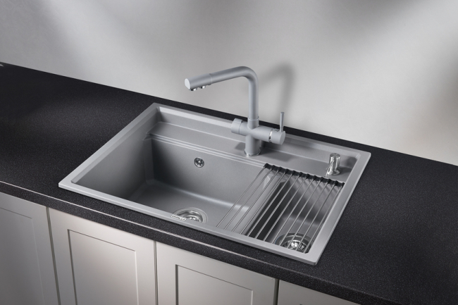 Кухонная мойка Granula KS-7302, АЛЮМИНИУМ, кварц