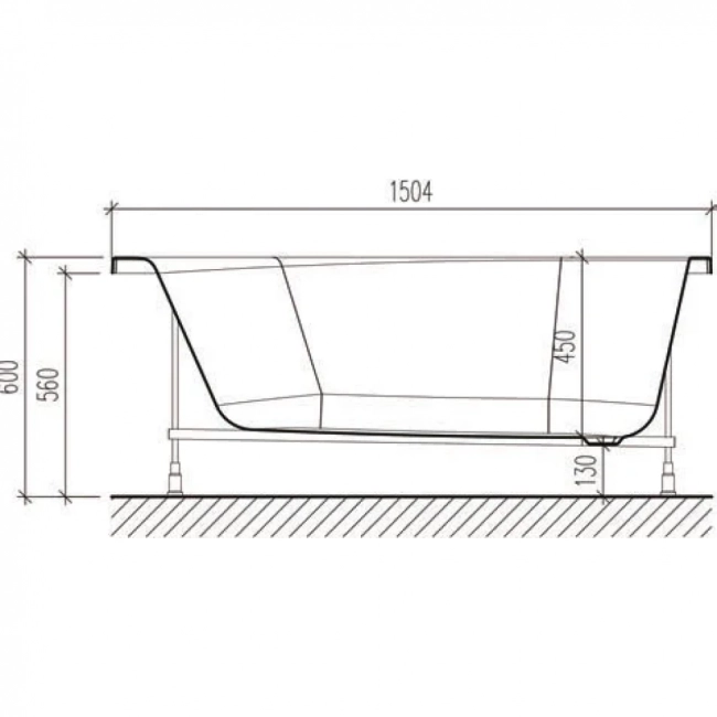 Ванна акриловая Wesnaart Eurolux Oberony E1015075024 150х75cм (205л) 5.5мм, белый Ванна акриловая Wesnaart Eurolux Oberony E1015075024 150х75cм (205л) 5.5мм, белый
