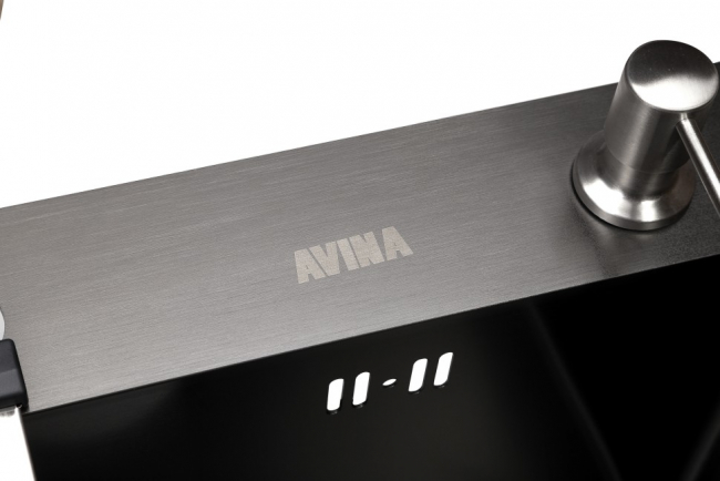 Комплект Avina 48х48х22 см (мойка+дозатор+коландер), графит Комплект Avina 48х48х22 см (мойка+дозатор+коландер), графит