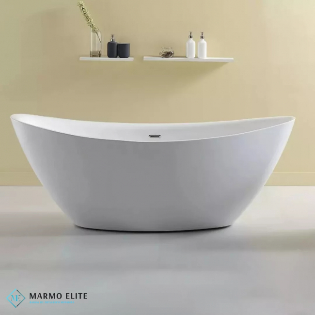 Отдельностоящая ванна Marmo Elite Оттава L 169x76 см, щелевой слив, белый матовый Отдельностоящая ванна Marmo Elite Оттава L 169x76 см, щелевой слив, белый матовый