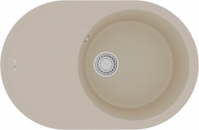 Мойка кухонная Lemark Lacha 760 (9910056) врезная овальная с крылом, бежевая