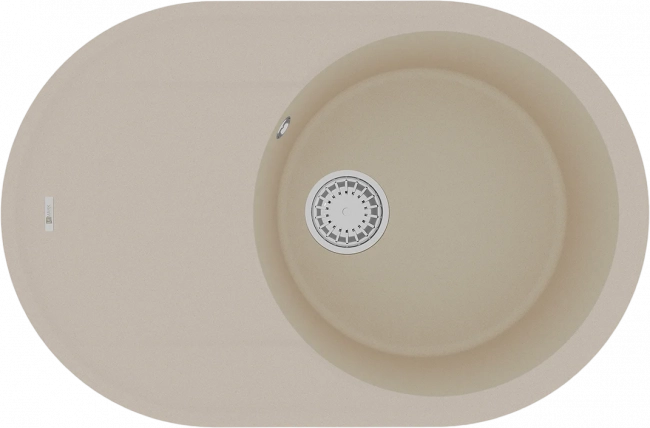 Мойка кухонная Lemark Lacha 760 (9910056) врезная овальная с крылом, бежевая Мойка кухонная Lemark Lacha 760 (9910056) врезная овальная с крылом, бежевая