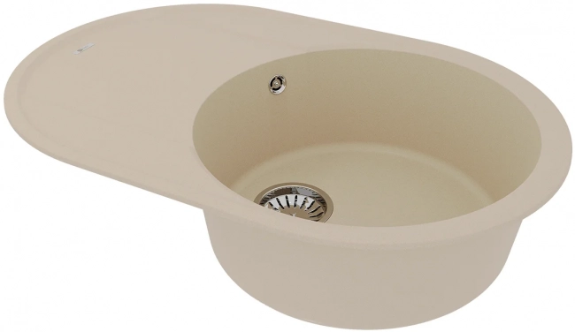 Мойка кухонная Lemark Lacha 760 (9910056) врезная овальная с крылом, бежевая Мойка кухонная Lemark Lacha 760 (9910056) врезная овальная с крылом, бежевая