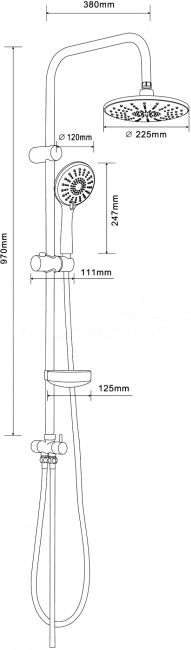 Душевая стойка STWORKI Скаген SK-03cr, хром