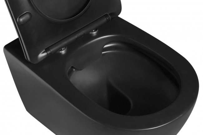 Унитаз подвесной SantiLine SL-5002MB безободковый, матовый чёрный (сиденье микролифт)