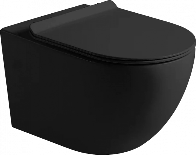 Унитаз подвесной SantiLine SL-5002MB безободковый, матовый чёрный (сиденье микролифт)