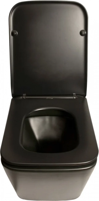 Унитаз подвесной SantiLine  SL-5004MB безободковый, чёрный матовый (сиденье микролифт)