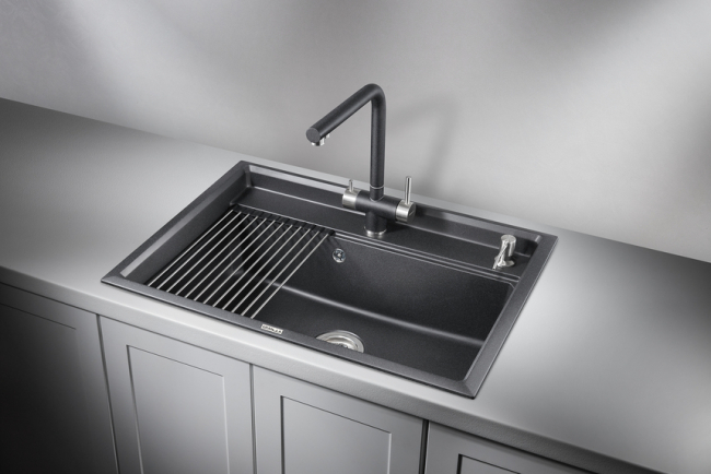Кухонная мойка Granula KS-7301, ЧЁРНЫЙ, кварц