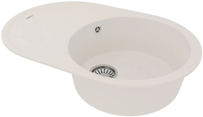 Мойка кухонная Lemark Lacha 760 (9910058) врезная овальная с крылом, жасмин Мойка кухонная Lemark Lacha 760 (9910058) врезная овальная с крылом, жасмин