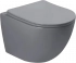 Унитаз подвесной SantiLine  SL-5005MG безободковый, серый матовый (сиденье микролифт)
