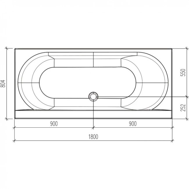  Ванна акриловая Wesnaart Eurolux Orio E1016075028  180х80см (280л) 5,5мм, белый     