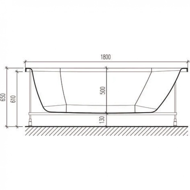  Ванна акриловая Wesnaart Eurolux Orio E1016075028  180х80см (280л) 5,5мм, белый     