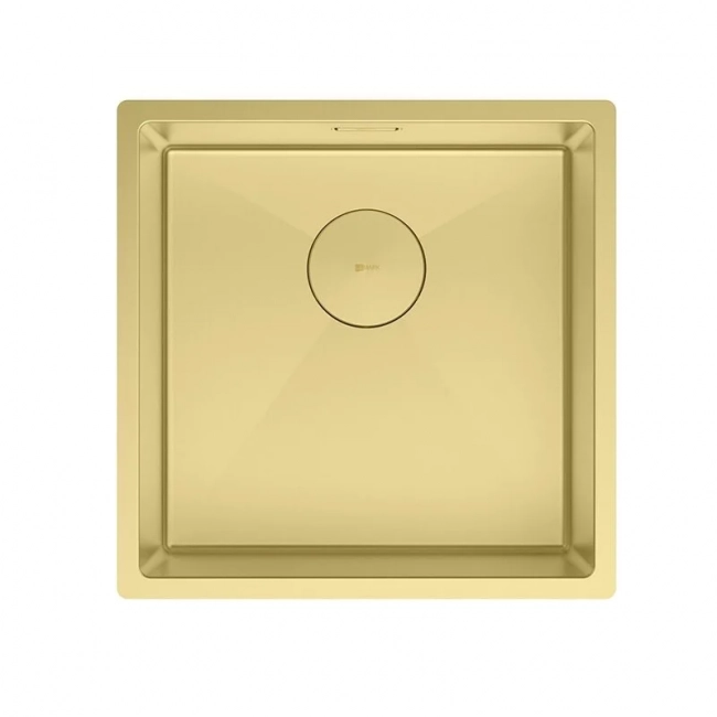 Кухонная мойка Lemark Olanga 440 (9938122) прямоугольная (44x44) из нержавеющей стали, светлое золото 