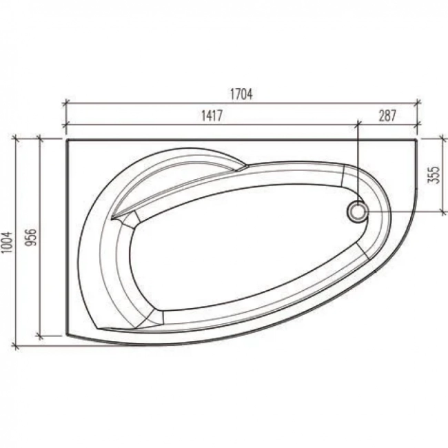  Ванна акриловая Wesnaart Eurolux Bagi E2017010009R 170x100см (Новинка) New, белый 
