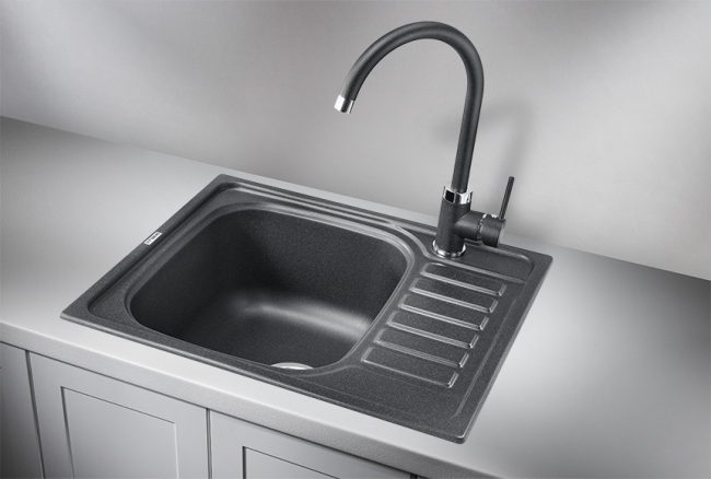 Кухонная мойка Granula 5801, ЧЁРНЫЙ,  кварц