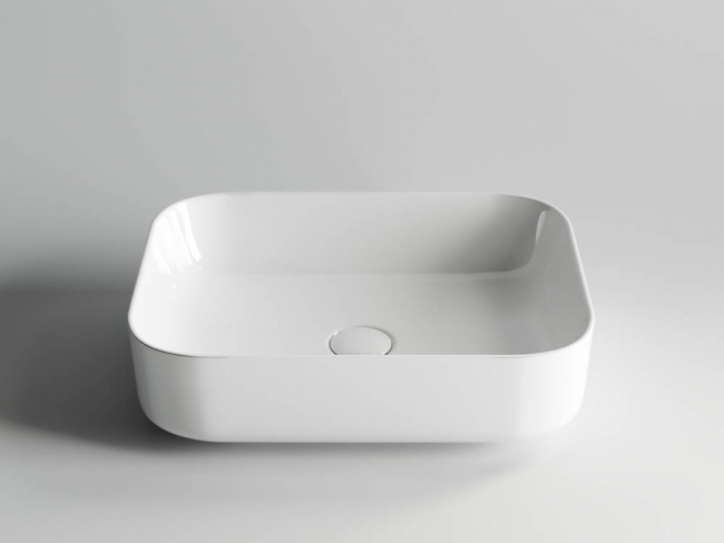 Раковина накладная Ceramicanova Element CN6011 прямоугольная 500*390*130мм (белая)  