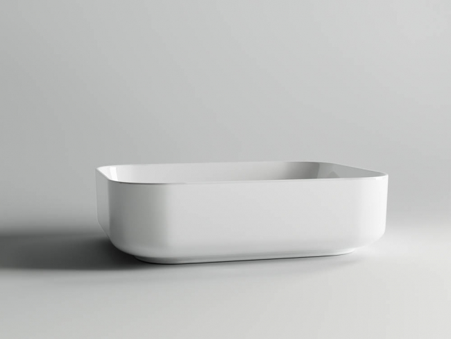 Раковина накладная Ceramicanova Element CN6011 прямоугольная 500*390*130мм (белая)  
