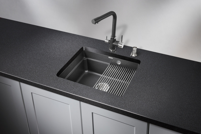 Кухонная мойка Granula KS-5501U, ЧЁРНЫЙ,  кварц