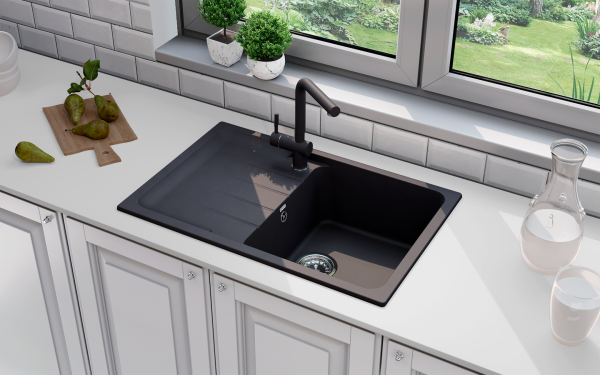 Кухонная мойка ULGRAN Quartz Gerda 780-09 реверсивная односекционная, асфальт Кухонная мойка ULGRAN Quartz Gerda 780-09 реверсивная односекционная, асфальт