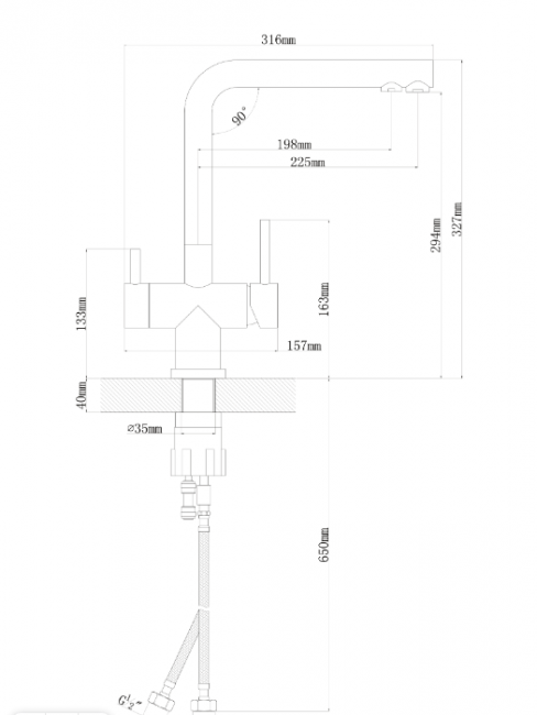 Смеситель для кухни с фильтром FLORENTINA АРЕС FL 333.19H.2123.302 графит/антрацит Смеситель для кухни с фильтром FLORENTINA АРЕС FL 333.19H.2123.302 графит/антрацит