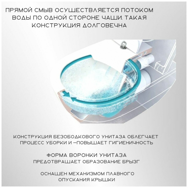 Унитаз подвесной безободковый Bahenberg REINE-B20-11 Унитаз подвесной безободковый Bahenberg REINE-B20-11