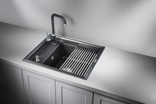 Кухонная мойка Granula KS-6004, ЧЁРНЫЙ,  кварц