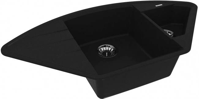 Мойка кухонная Lemark Irkana 980 (9910043 ) врезная угловая с доп. чашей и крылом, антрацит Мойка кухонная Lemark Irkana 980 (9910043 ) врезная угловая с доп. чашей и крылом, антрацит