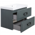 Комплект (тумба+раковина) La Fenice Cubo Twin Blu Grigio 80 см, синяя матовая