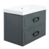 Комплект (тумба+раковина) La Fenice Cubo Twin Blu Grigio 80 см, синяя матовая
