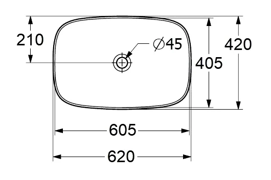 Накладная раковина Villeroy & Boch Loop & Friends 4A500001 (620х420мм), альпийский белый