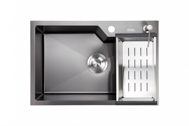 Комплект Avina 65х48х22 см (мойка+дозатор+коландер), графит Комплект Avina 65х48х22 см (мойка+дозатор+коландер), графит