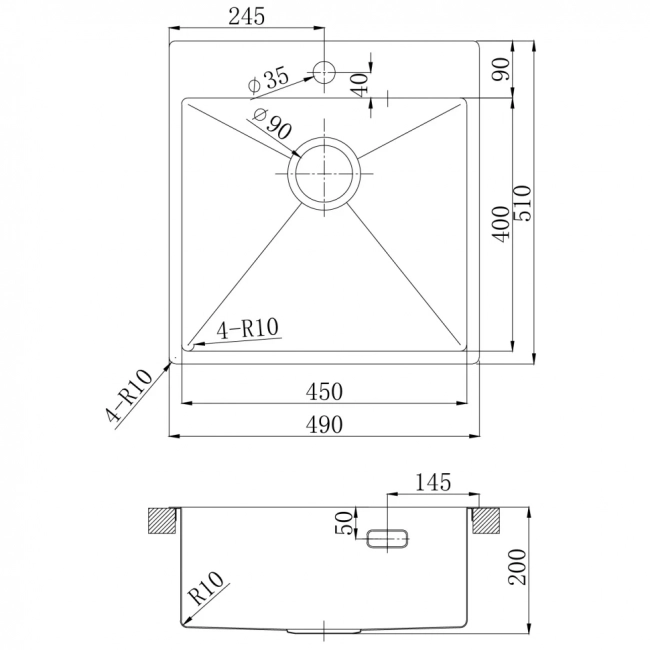 Кухонная мойка Lemark Olanga 490 (9938106) прямоугольная (49x51) из нержавеющей стали, PVD-покрытие, светлое золото Кухонная мойка Lemark Olanga 490 (9938106) прямоугольная (49x51) из нержавеющей стали, PVD-покрытие, светлое золото