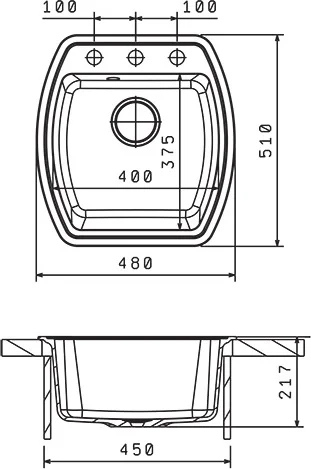 Кухонная мойка компакт Florentina Нире 480 (20.190.B0480.302) с вместительной чашей, антрацит Кухонная мойка компакт Florentina Нире 480 (20.190.B0480.302) с вместительной чашей, антрацит