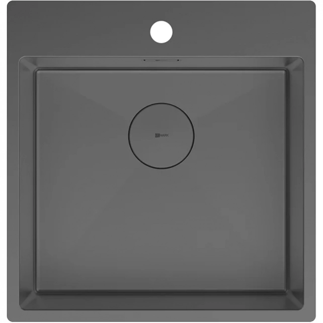 Кухонная мойка Lemark Olanga 490 (9936107) прямоугольная (49x51) из нержавеющей стали, PVD-покрытие, матовый графит