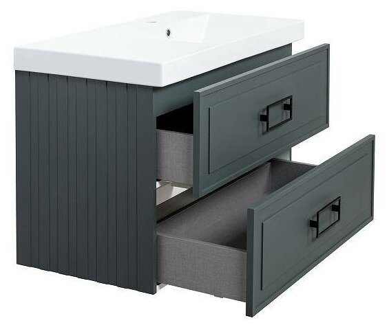 Комплект (тумба+раковина) La Fenice Cubo Twin Blu Grigio 90 см, синяя матовая Комплект (тумба+раковина) La Fenice Cubo Twin Blu Grigio 90 см, синяя матовая