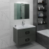 Комплект (тумба+раковина) La Fenice Cubo Twin Blu Grigio 100 см, синяя матовая