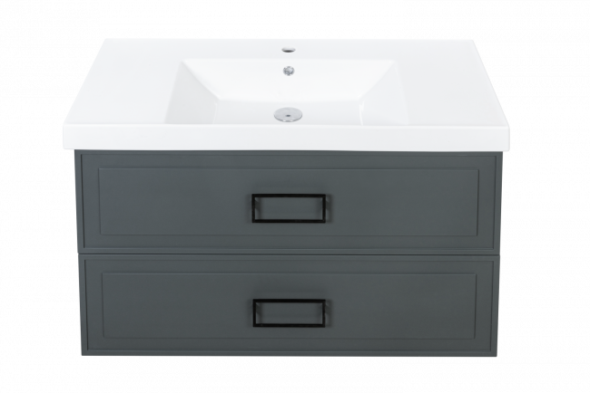 Комплект (тумба+раковина) La Fenice Cubo Twin Blu Grigio 100 см, синяя матовая