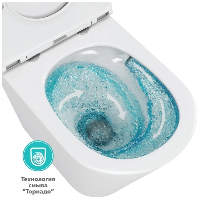 Унитаз TOWLT190101 Торнадо, подвесной безободковый с сиденьем DP микролифт Унитаз TOWLT190101 Торнадо, подвесной безободковый с сиденьем DP микролифт