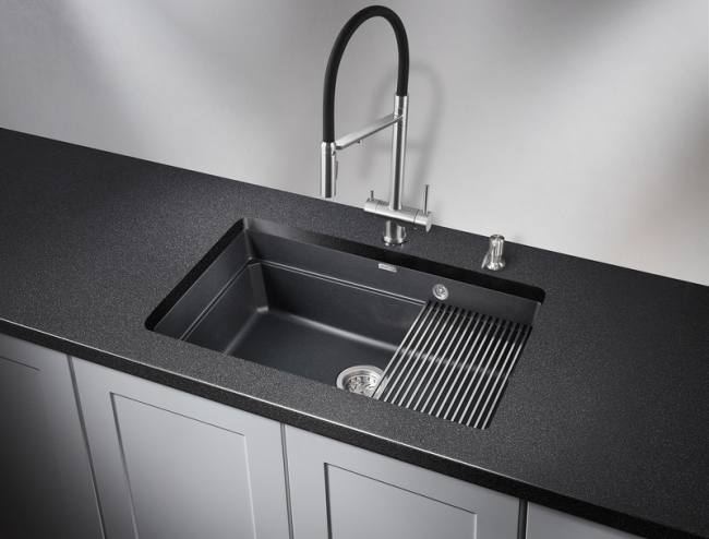 Кухонная мойка Granula KS-7303U, ШВАРЦ (чёрный металлик), кварц Кухонная мойка Granula KS-7303U, ШВАРЦ (чёрный металлик), кварц