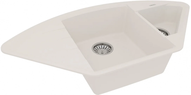 Мойка кухонная Lemark Irkana 980 (9910046) врезная угловая с доп. чашей и крылом, жасмин Мойка кухонная Lemark Irkana 980 (9910046) врезная угловая с доп. чашей и крылом, жасмин