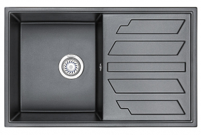 Кухонная мойка Granula 8002, ШВАРЦ (чёрный металлик), кварц Кухонная мойка Granula 8002, ШВАРЦ (чёрный металлик), кварц