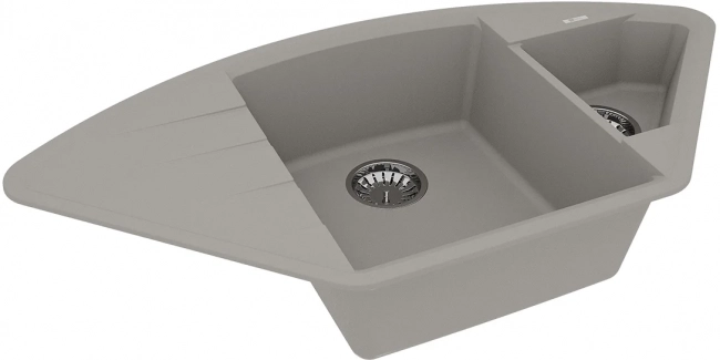 Мойка кухонная Lemark Irkana 980 (9910045 ) врезная угловая с доп. чашей и крылом, грей Мойка кухонная Lemark Irkana 980 (9910045 ) врезная угловая с доп. чашей и крылом, грей
