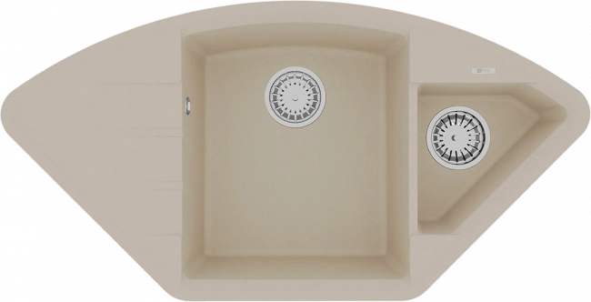Мойка кухонная Lemark Irkana 980 (9910044) врезная угловая с доп. чашей и крылом, бежевая Мойка кухонная Lemark Irkana 980 (9910044) врезная угловая с доп. чашей и крылом, бежевая