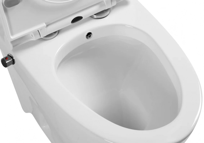 Унитаз SantiLine  SL-5014SM-BD напольный с встроенным смесителем и функцией биде (сиденье микролифт) Арматура GEBERIT