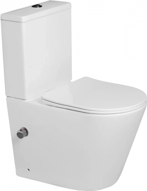 Унитаз SantiLine  SL-5014SM-BD напольный с встроенным смесителем и функцией биде (сиденье микролифт) Арматура GEBERIT