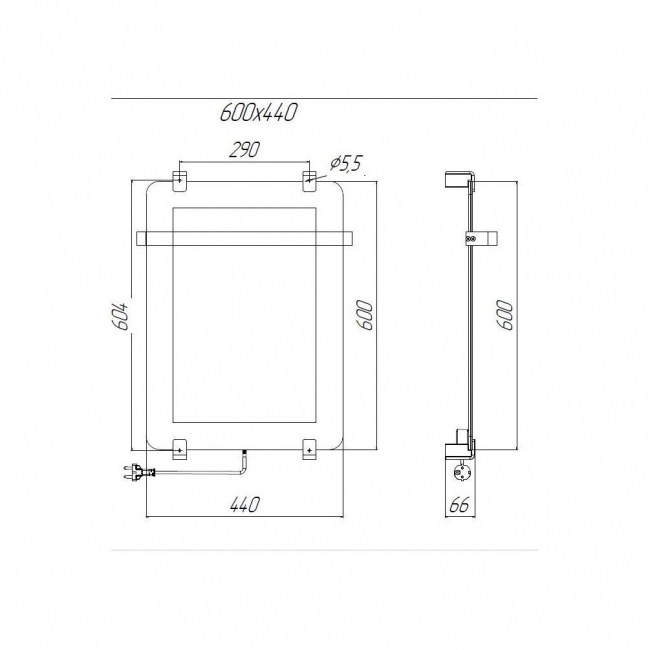 Полотенцесушитель электрический Allen Brau Infinity 60x44 с рейлингом 2.0 и креплением, медь браш