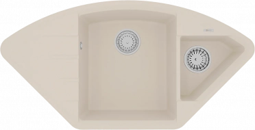 Мойка кухонная Lemark Irkana 980 (9910048) врезная угловая с доп. чашей и крылом, шампань 