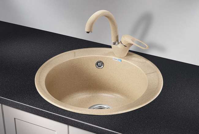 Кухонная мойка Granula 4802, БЕЖЕВЫЙ,  Стандарт, кварц