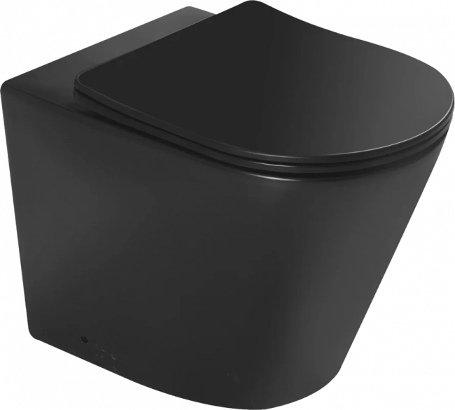 Унитаз SantiLine  SL-5020MB приставной, чёрный матовый безободковый (сиденье микролифт)